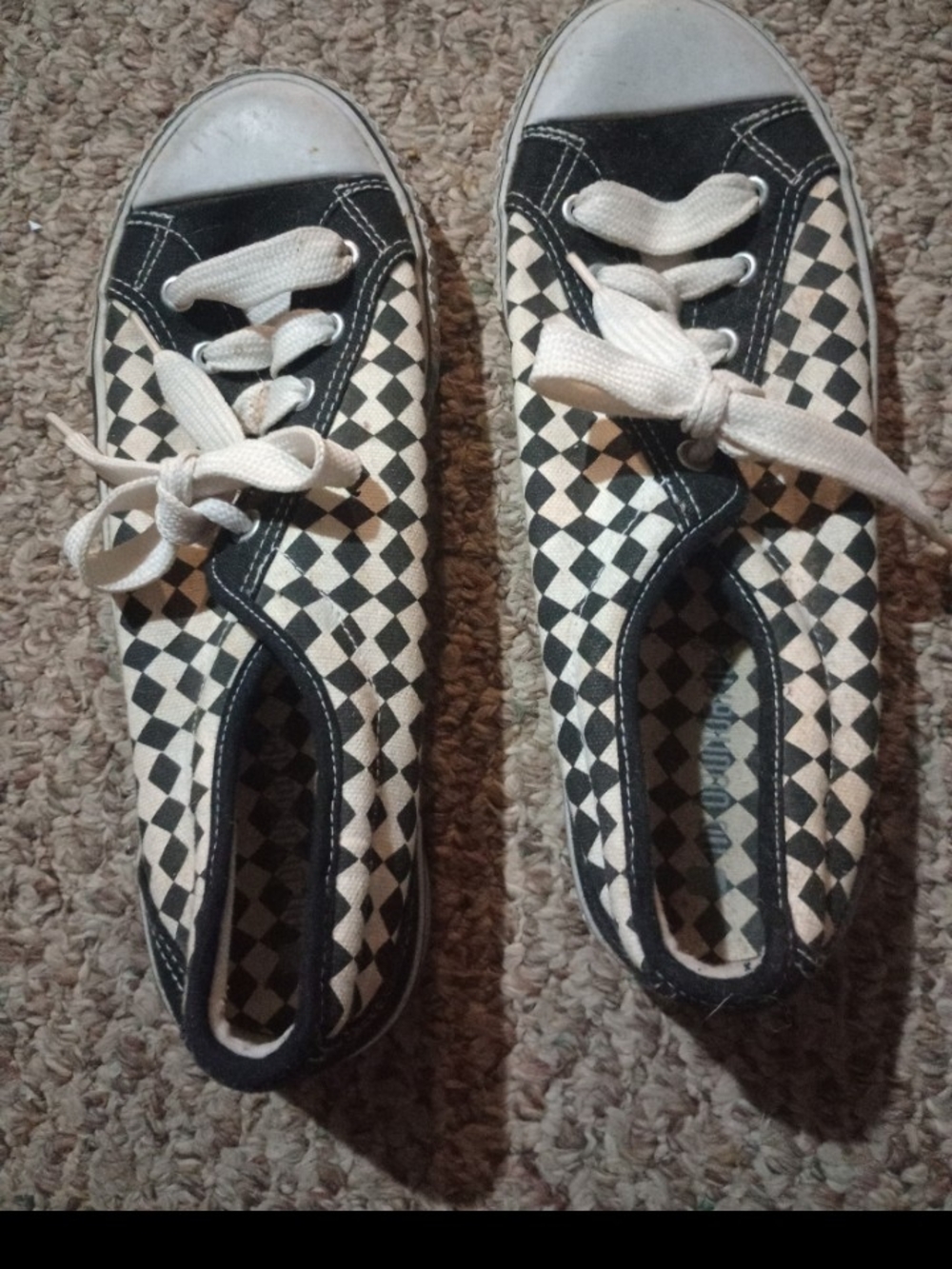Black & White Checkered Canvas Women’s Sneakers